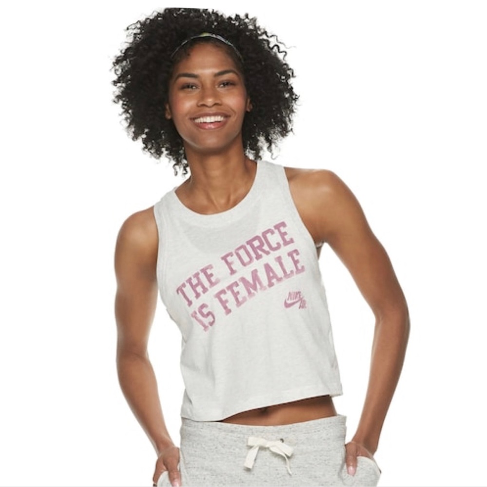 Nike The Force Is Female Gray Tank Top Size XL Activewear NEW